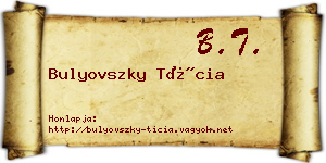 Bulyovszky Tícia névjegykártya